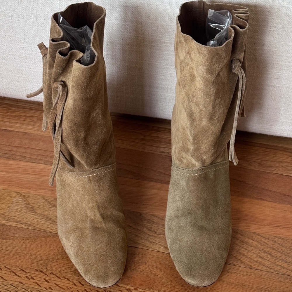 Tory Burch gigi tan suede bootie size 8 1/2 - Picture 3 of 6